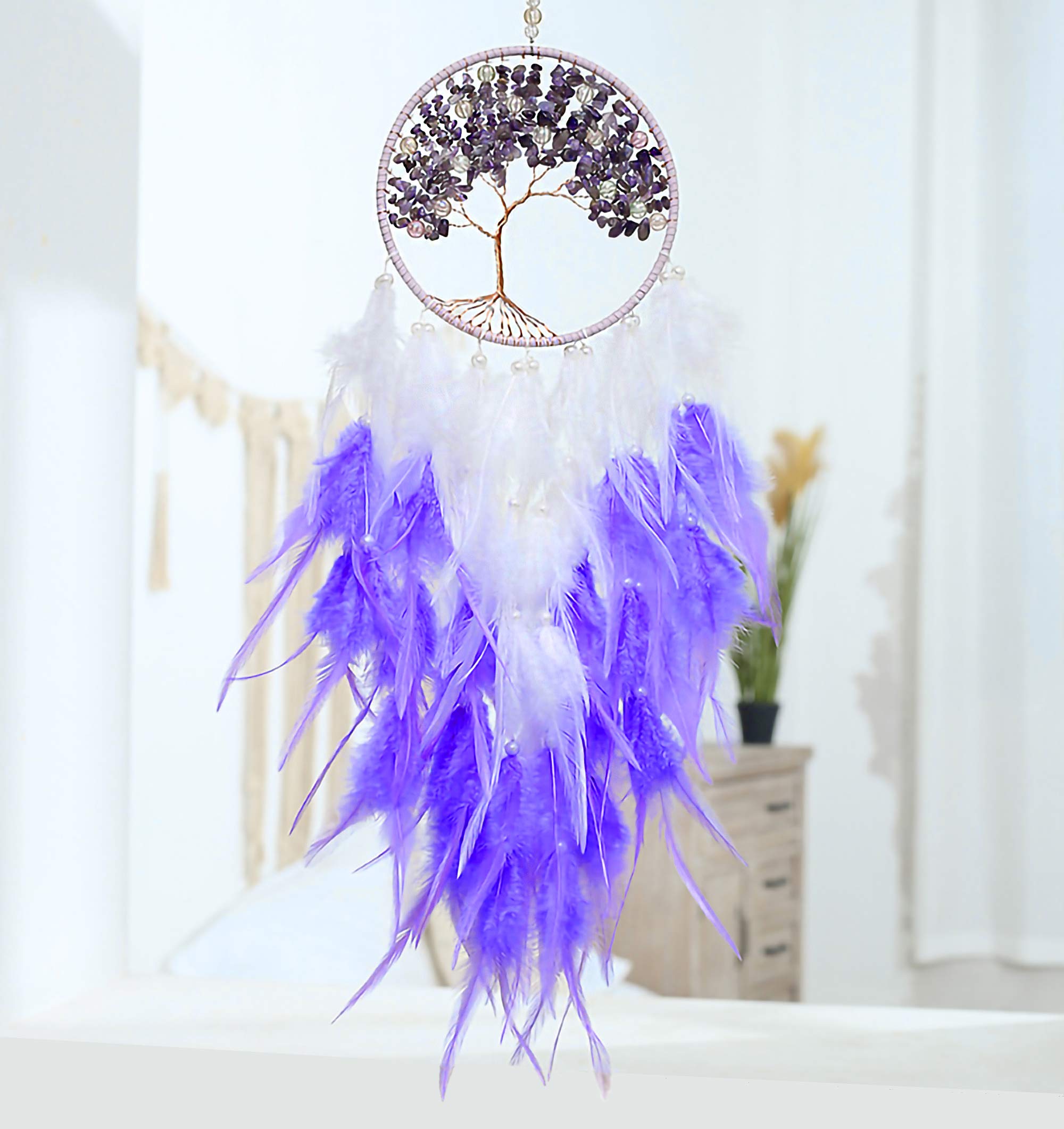 Amazon.com: Dream Catchers, Purple Dream Catcher Tree of Life Wall